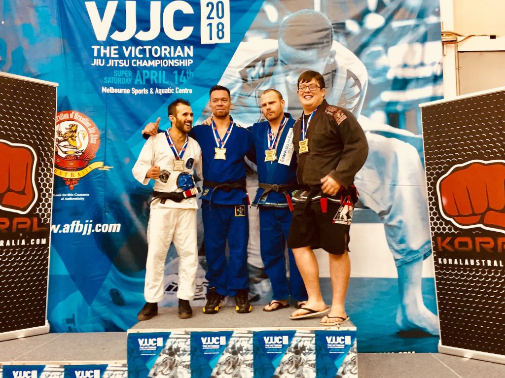 The 2018 Victorian State Black Belt Master Featherweight Champion and Open Weight Silver Medallist, Marcel Leteri Sasso de Oliveira!